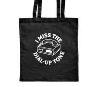 Azeeda 'I Miss The Dial-Up Tone' Classic Black Tote Shopper Bag (ZB00026005)