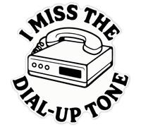 Azeeda 'I Miss The Dial-Up Tone' Clear Premium Vinyl Decal Stickers - Waterproof, Durable & Easy to Apply - for Car Bumpers, Windows, Bins & More - XXL (720mm) (DC00162009)