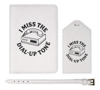 Azeeda 'I Miss The Dial-Up Tone' Passport Cover & Luggage Tag Travel Set (PA00035385)