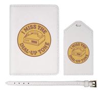 Azeeda 'I Miss The Dial-Up Tone' Passport Cover & Luggage Tag Travel Set (PA00035386)