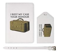 Azeeda 'I Rest My Case' Passport Cover & Luggage Tag Travel Set (PA00034507)