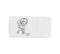Azeeda 'Ice Hockey Girl' Pill Box with Tablet Splitter (PI00039261)