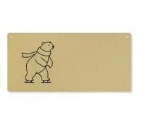 Azeeda 'Ice Skating Polar Bear' Door Plaque/Wall Sign (DP00079791)
