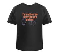 Azeeda 'I'd Rather Be Playing My Guitar' Unisex T-Shirt - 100% Cotton, Black, XXL (TA00396573)