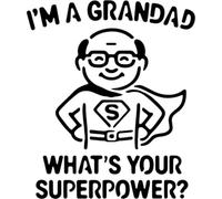 Azeeda 'I'm a Grandad What's Your Superpower' Reusable Stencil - Durable Decorative Template for Painting and Spraying on Walls, Tiles, Wood, Fabric & Craft Projects - L (A4) (WS00061357)