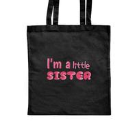 Azeeda 'I'm A Little Sister' Classic Black Tote Shopper Bag (ZB00025694)