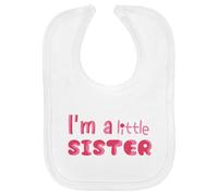 Azeeda 'I'm A Little Sister' Soft Cotton Baby Bib (BI00064186)