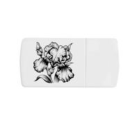 Azeeda 'Iris Flower' Pill Box with Tablet Splitter (PI00045450)