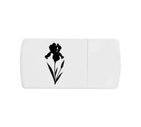 Azeeda 'Iris Flower Silhouette' Pill Box with Tablet Splitter (PI00043292)