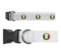 Azeeda 'Italy Flag Bottle Cap' Dog Collar - White, L (PR00086014)