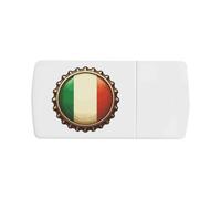 Azeeda 'Italy Flag Bottle Cap' Pill Box with Splitter (PI00045316)