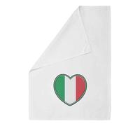 Azeeda 'Italy Flag Heart' Cotton Tea Towel - White (TW00029940)