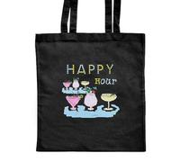 Azeeda 'It's Happy Hour!' Classic Black Tote Shopper Bag (ZB00023138)