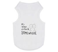 Azeeda 'It's Wine O'clock Somewhere' Pet Dog/Cat T-Shirt, L (PT00144867)