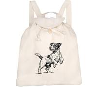 Azeeda 'Jack Russel on Hind Legs' Canvas Rucksack/Backpack (RK00050196) | Drawstring Day Bag for School, Travel, Books and Outdoor Use