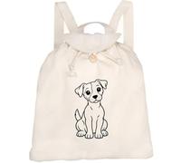 Azeeda 'Jack Russel Outline' Canvas Rucksack/Backpack (RK00051565) | Drawstring Day Bag for School, Travel, Books and Outdoor Use