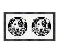 Azeeda 'Jack Russell Holding Leash' Pet Feeding Mat (PM00035166)