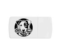 Azeeda 'Jack Russell Holding Leash' Pill Box with Tablet Splitter (PI00040280)