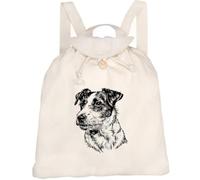 Azeeda 'Jack Russell Portrait' Canvas Rucksack/Backpack (RK00050197) | Drawstring Day Bag for School, Travel, Books and Outdoor Use