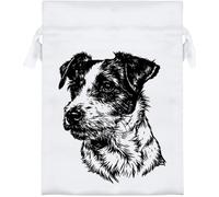 Azeeda 'Jack Russell Portrait' Satin Gift Bag - 18cm (SB00162989) | Drawstring Gift Pouch for Wedding Favours, Jewellery and Parties