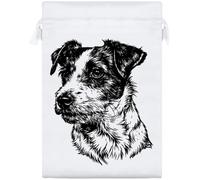 Azeeda 'Jack Russell Portrait' Satin Gift Bag - 25cm (SB00162991) | Drawstring Gift Pouch for Wedding Favours, Jewellery and Parties