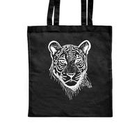 Azeeda 'Jaguar Face' Classic Black Tote Shopper Bag (ZB00022710)
