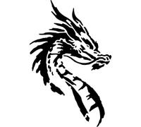 Azeeda 'Japanese Dragon Portrait' Reusable Stencil - Durable Decorative Template for Painting and Spraying on Walls, Tiles, Wood, Fabric & Craft Projects - S (A6) (WS00071422)