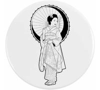 Azeeda 'Japanese Girl' Button/Lapel Badges (BB067163) | Pin Back Badges for Clothes, Bags, Accessories and Gifts