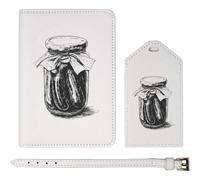 Azeeda 'Jar of Gherkins' Passport Cover & Luggage Tag Travel Set (PA00034255)