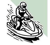 Azeeda 'Jet Ski Man' Premium Vinyl Decal Sticker - Waterproof, Durable & Easy to Apply - Ideal for Cars, Windows, Bins and More - 720mm (XXL) (DW00165560)