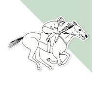 Azeeda 'Jockey Riding Horse' Premium Vinyl Decal Sticker - Waterproof, Durable & Easy to Apply - Ideal for Cars, Windows, Bins and More - 720mm (XXL) (DW00158808)