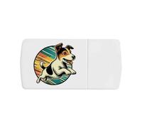 Azeeda 'Jumping Jack Russell' Pill Box with Tablet Splitter (PI00041828)