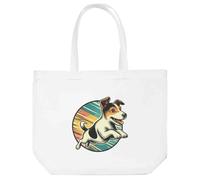 Azeeda 'Jumping Jack Russell' Tote Shopping Bag For Life (BG00090028)