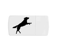 Azeeda 'Jumping Retriever Dog' Pill Box with Tablet Splitter (PI00043834)