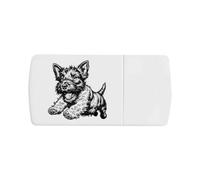 Azeeda 'Jumping Scottish Terrier' Pill Box with Splitter (PI00045818)