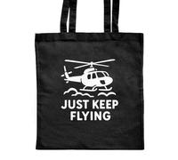 Azeeda 'Just Keep Flying' Classic Black Tote Shopper Bag (ZB00027496)