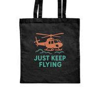 Azeeda 'Just Keep Flying' Classic Black Tote Shopper Bag (ZB00027497)