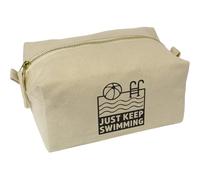 Azeeda 'Just Keep Swimming Pool' Canvas Wash Bag/Makeup Case (CS00045902)