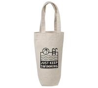 Azeeda 'Just Keep Swimming Pool' Cotton Wine Bottle Gift/Travel Bag (BL00043111)