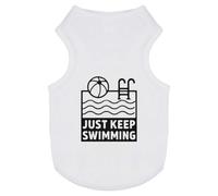 Azeeda 'Just Keep Swimming Pool' Pet Dog/Cat T-Shirt, L (PT00160375)