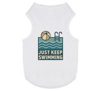 Azeeda 'Just Keep Swimming Pool' Pet Dog/Cat T-Shirt, S (PT00160365)