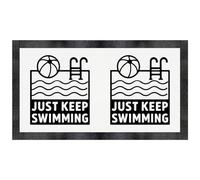 Azeeda 'Just Keep Swimming Pool' Pet Feeding Mat (PM00031388)