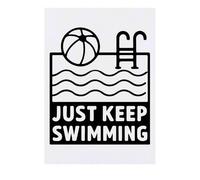 Azeeda 'Just Keep Swimming Pool' Temporary Tattoo - Water Resistant, Skin-Safe, Non-Toxic Transfer (TO00088697)