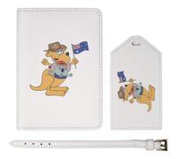 Azeeda 'Kangaroo and Koala' Passport Cover & Luggage Tag Travel Set (PA00039953)