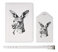 Azeeda 'Kangaroo Portrait ' Passport Cover & Luggage Tag Travel Set (PA00039734)