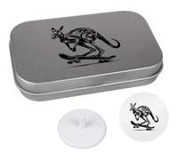 Azeeda 'Kangaroo Riding Skateboard' Golf Markers Gift Set (GO00087311)