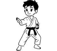 Azeeda 'Karate Boy' Reusable Stencil - Durable Decorative Template for Painting and Spraying on Walls, Tiles, Wood, Fabric & Craft Projects - XL (A3) (WS00080607)