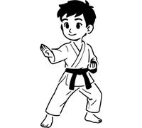 Azeeda 'Karate Boy' Reusable Stencil - Durable Decorative Template for Painting and Spraying on Walls, Tiles, Wood, Fabric & Craft Projects - XXL (A2) (WS00080606)