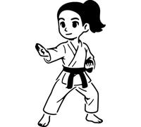 Azeeda 'Karate Girl' Reusable Stencil - Durable Decorative Template for Painting and Spraying on Walls, Tiles, Wood, Fabric & Craft Projects - S (A6) (WS00070842)