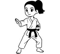 Azeeda 'Karate Girl' Reusable Stencil - Durable Decorative Template for Painting and Spraying on Walls, Tiles, Wood, Fabric & Craft Projects - XXL (A2) (WS00080608)